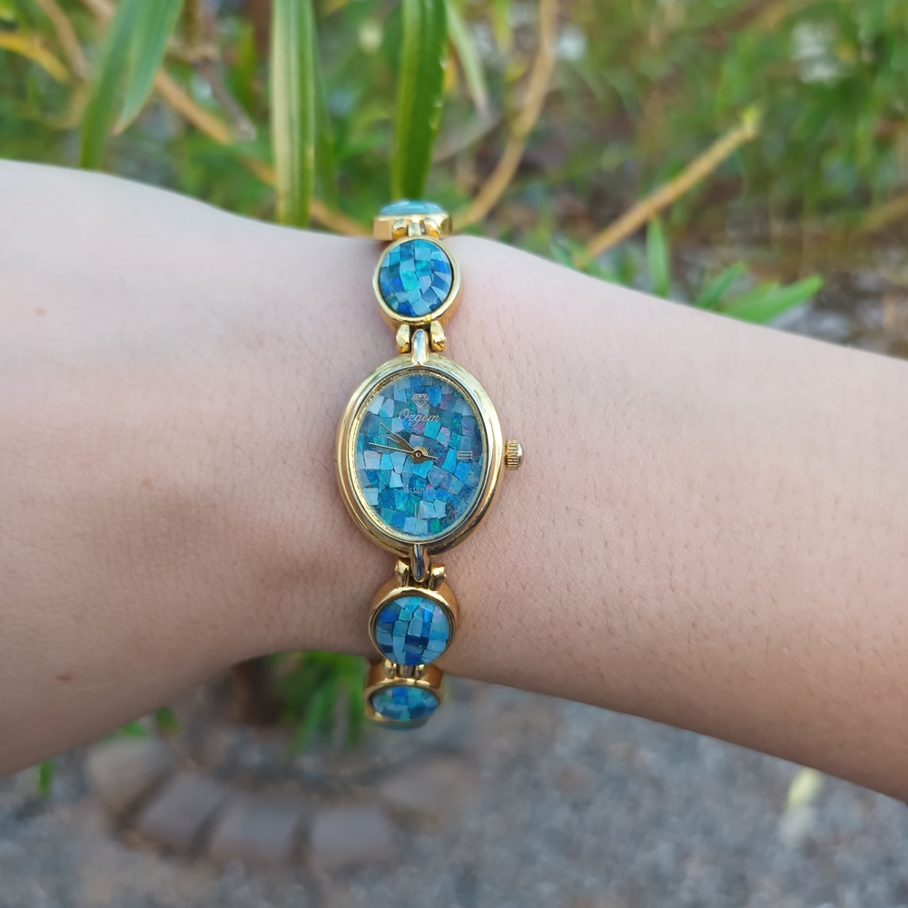 Elegant Blue and Gold Women's Watch